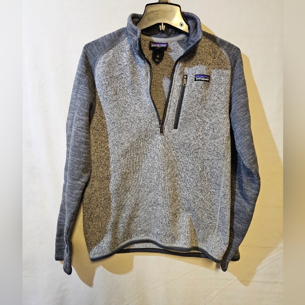 Patagonia Men's Better Sweater Quarter-Zip in Nickel/Stonewash Gray